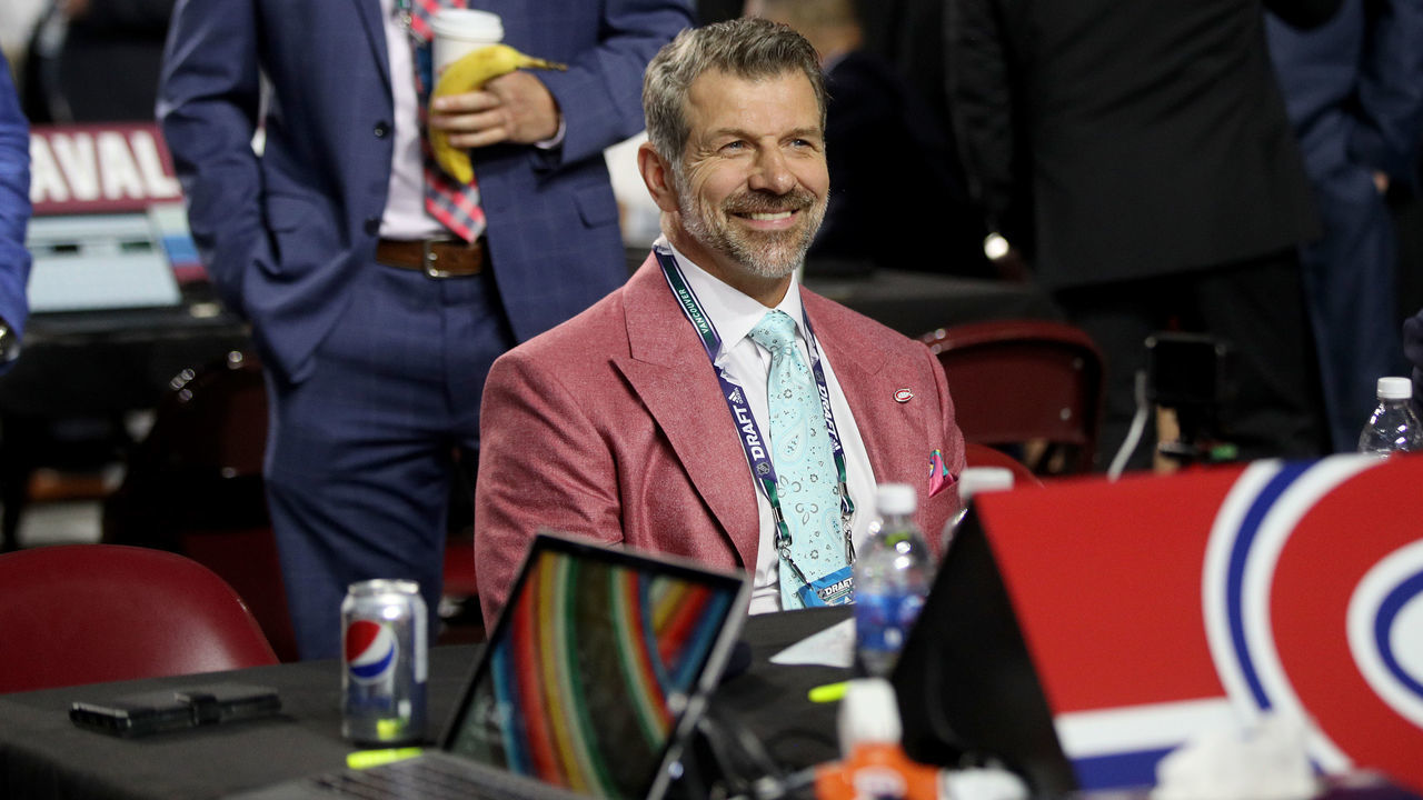 VANCOUVER, BRITISH COLUMBIA - JUNE 21: Marc Bergevin of the Montreal Canadiens attends the first round of the 2019 NHL Draft at Rogers Arena on June 21, 2019 in Vancouver, Canada.