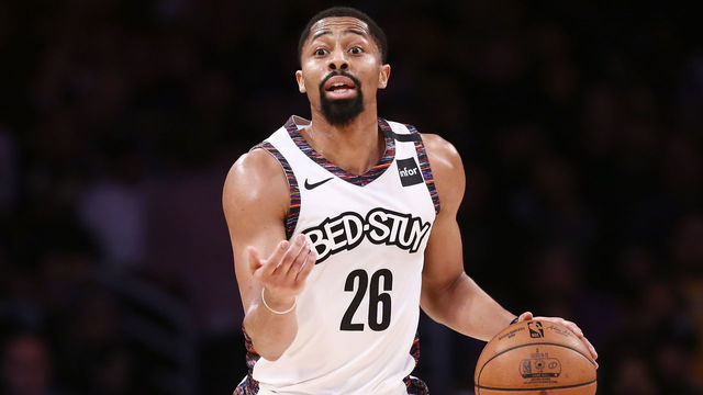 LOS ANGELES, CA - MARCH 10: Spencer Dinwiddie #26 of the Brooklyn Nets brings the ball up court during a game against the Los Angeles Lakers at the Staples Center on March 10, 2020 in Los Angeles, CA. Mandatory Credit: 2020 NBAE