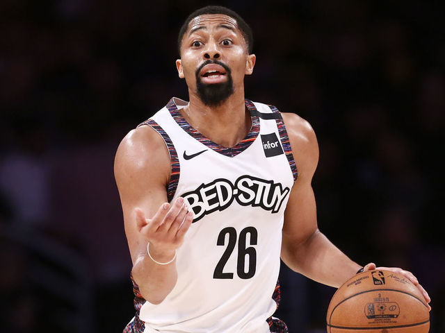 LOS ANGELES, CA - MARCH 10: Spencer Dinwiddie #26 of the Brooklyn Nets brings the ball up court during a game against the Los Angeles Lakers at the Staples Center on March 10, 2020 in Los Angeles, CA. Mandatory Credit: 2020 NBAE