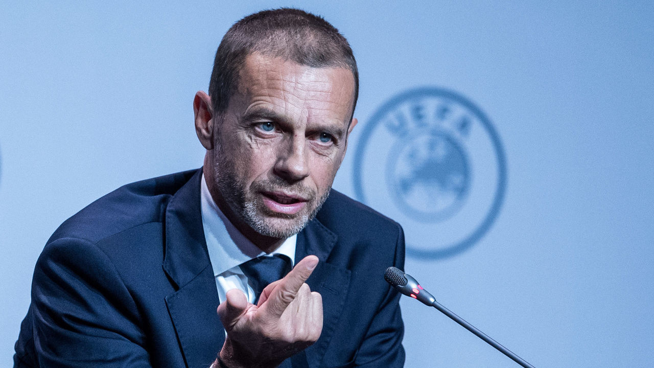 AMSTERDAM, NETHERLANDS - MARCH 03: UEFA President Aleksander Ceferin attends the press conference during the 44th UEFA Congress at Beur van Berlage on March 03, 2020 in Amsterdam, Netherlands.