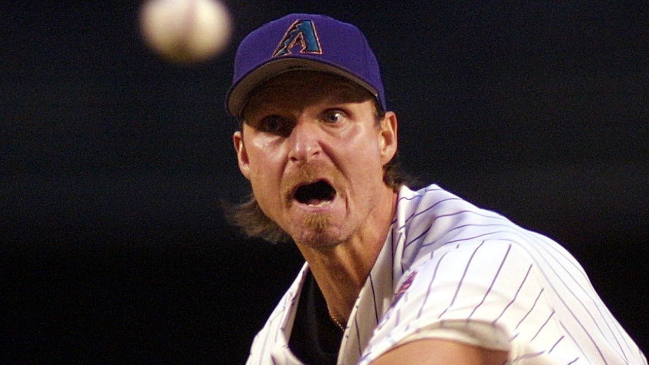 Arizona Diamondbacks starter Randy Johnson pitches against the Florida Marlins during the second inning 23 April 2001 in Phoenix. AFP Photo/Mike FIALA