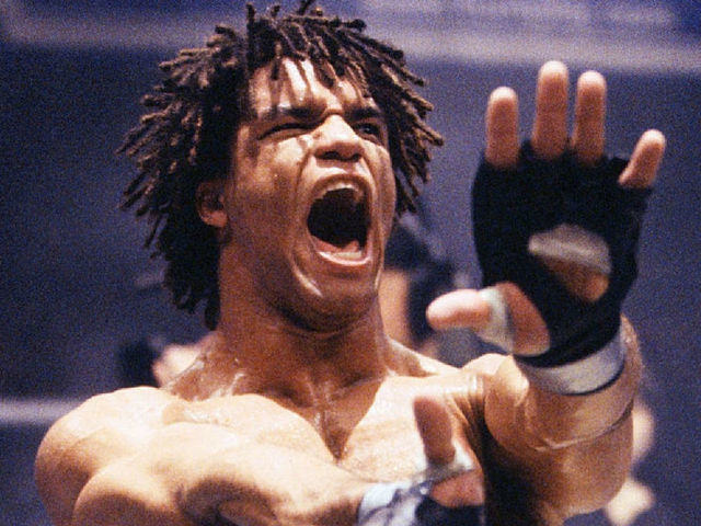 ATLANTIC CITY, NJ - MAY 04: Carlos Newton defeats Pat Miletich to win the UFC Welterweight Championship at the Trump Taj Mahal on May 4, 2001 in Atlantic City, New Jersey.