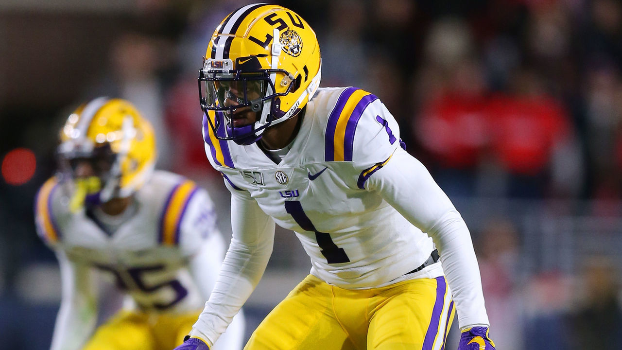 OXFORD, MISSISSIPPI - NOVEMBER 16: Kristian Fulton #1 of the LSU Tigers in action during a game against the Mississippi Rebels at Vaught-Hemingway Stadium on November 16, 2019 in Oxford, Mississippi.
