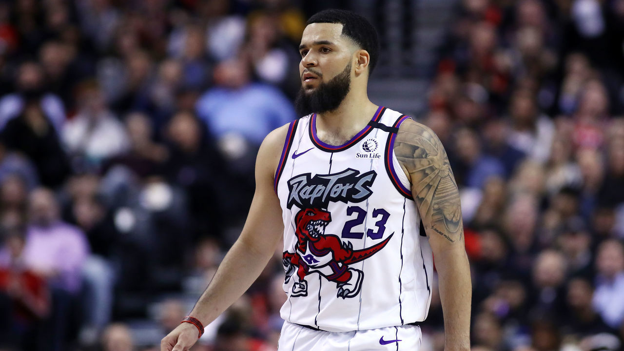 TORONTO, ON - FEBRUARY 25: Fred VanVleet #23 of the Toronto Raptors looks on during the second half of an NBA game against the Milwaukee Bucks at Scotiabank Arena on February 25, 2020 in Toronto, Canada.