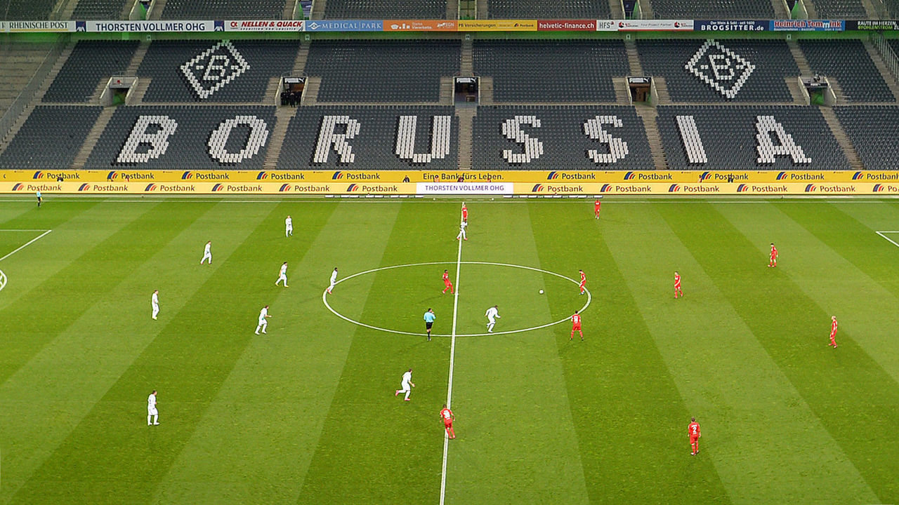 MOENCHENGLADBACH, GERMANY - MARCH 11: (BILD ZEITUNG OUT) general view inside the stadium of Borussia Moenchengladbach during the Bundesliga match between Borussia Moenchengladbach and 1. FC Koeln at Borussia-Park on February 9, 2020 in Moenchengladbach, Germany.