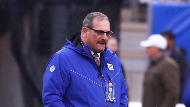EAST RUTHERFORD, NJ - DECEMBER 29: New York Giants general manager Dave Gettleman on the field prior to the National Football League game between the New York Giants and the Philadelphia Eagles on December 29, 2019 at MetLife Stadium in East Rutherford, NJ.