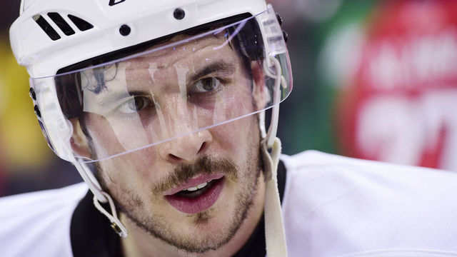 WASHINGTON, DC - MAY 10: Sidney Crosby #87 of the Pittsburgh Penguins is interviewed after the Pengiuns defeated the Washington Capitals 2-0 in Game Seven of the Eastern Conference Second Round during the 2017 NHL Stanley Cup Playoffs at Verizon Center on May 10, 2017 in Washington, DC.