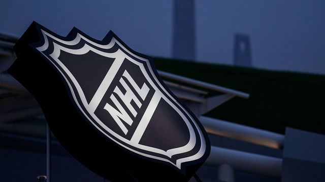 SHANGHAI, CHINA - SEPTEMBER 21: A NHL logo was showed outside of Mercedes-Benz Arena prior to a pre-season National Hockey League game between the Vancouver Canucks and the LA Kings at Mercedes-Benz Arena on September 21, 2017 in Shanghai, China.