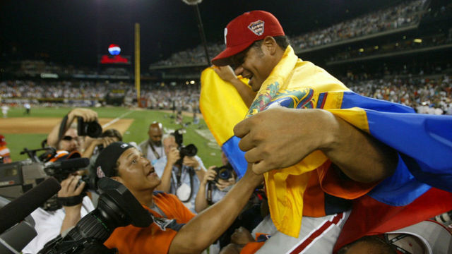 Jul 12, 2005; Detroit, MI, USA; The 2005 All Star Century 21 Home Run Derby on July 11, 2005, at Comerica Park in Detroit, MI. The Philadelphia Phillies Bobby Abreu beat Ivan Rodriguez of the Detroit Tigers in the final round.