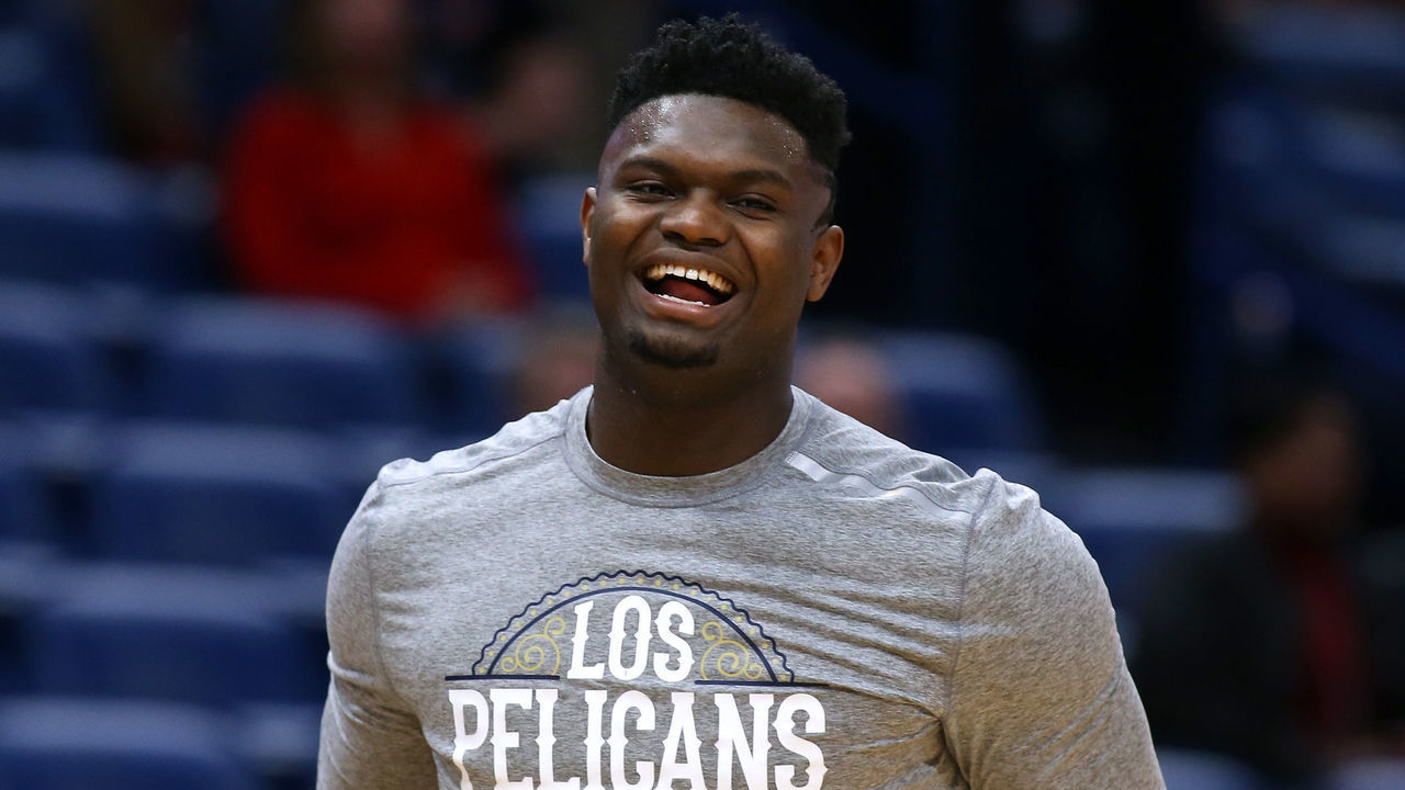 NEW ORLEANS, LOUISIANA - MARCH 06: Zion Williamson #1 of the New Orleans Pelicans reacts against the Miami Heat during a game at the Smoothie King Center on March 06, 2020 in New Orleans, Louisiana.