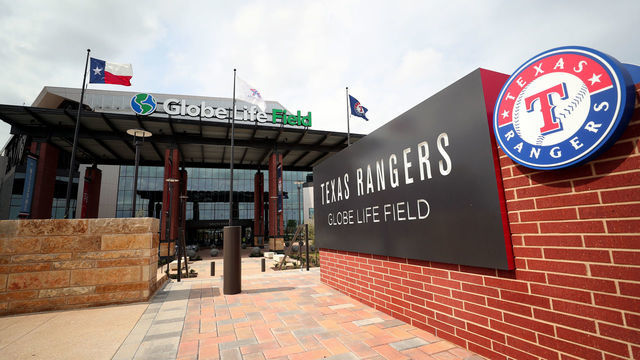 ARLINGTON, TEXAS - MARCH 18: A view of Globe Life Field, where the Texas Rangers MLB team plays, on March 18, 2020 in Arlington, Texas. The inaugural opening of Globe Life Field has been delayed this month due to closures and event cancellations caused by the COVID-19 virus. The NBA, NHL, NCAA and MLB have all announced cancellations or postponements of events because of the COVID-19.