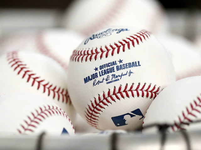 HOUSTON, TX - OCTOBER 10: A basket of baseballs is seen before the game between the Houston Astros and the Tampa Bay Rays at Minute Maid Park on October 10, 2019 in Houston, Texas.
