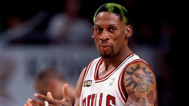 CHICAGO - JUNE 12: Dennis Rodman #91 of the Chicago Bulls looks on against the Utah Jazz in Game Five of the 1998 NBA Finals at the United Center on June 12, 1998 in Chicago, Illinois. The Jazz won 83-81. NOTE TO USER: User expressly acknowledges that, by downloading and or using this photograph, User is consenting to the terms and conditions of the Getty Images License agreement. Mandatory Copyright Notice: Copyright 1998 NBAE