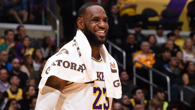 LOS ANGELES, CA - DECEMBER 8: LeBron James #23 of the Los Angeles Lakers smiles during the game against the Minnesota Timberwolves on December 8, 2019 at STAPLES Center in Los Angeles, California. NOTE TO USER: User expressly acknowledges and agrees that, by downloading and/or using this Photograph, user is consenting to the terms and conditions of the Getty Images License Agreement. Mandatory Copyright Notice: Copyright 2019 NBAE