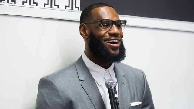 AKRON, OH - JULY 30: LeBron James addresses the media following the grand opening of the I Promise school on July 30, 2018 in Akron, Ohio. The new school is a partnership between the LeBron James Family foundation and Akron Public Schools. NOTE TO USER: User expressly acknowledges and agrees that, by downloading and/or using this Photograph, user is consenting to the terms and conditions of the Getty Images License Agreement. Mandatory Copyright Notice: Copyright 2018 NBAE