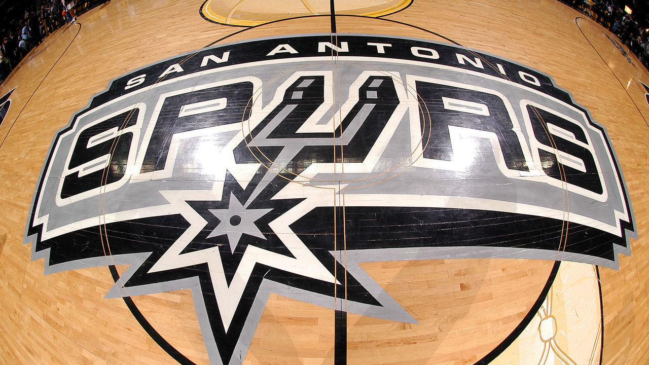 SAN ANTONIO - JUNE 21: A detail of of the San Antonio Spurs finals logo is seen at center court prior to Game Six of the 2005 NBA Finals against the Detroit Pistons on June 21, 2005 at SBC Center in San Antonio. Mandatory Copyright Notice: Copyright 2005 NBAE