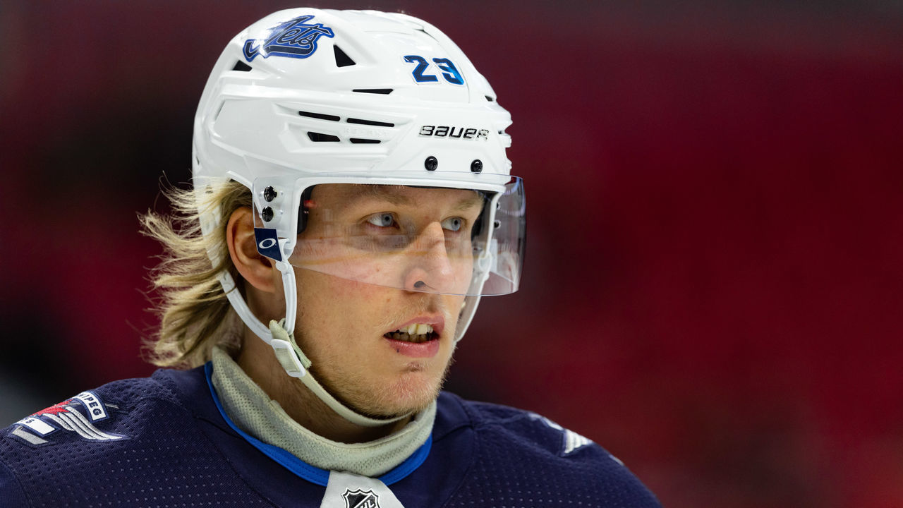 OTTAWA, ON - FEBRUARY 20: Winnipeg Jets right wing Patrik Laine (29) during warm-up before National Hockey League action between the Winnipeg Jets and Ottawa Senators on February 20, 2020, at Canadian Tire Centre in Ottawa, ON, Canada.