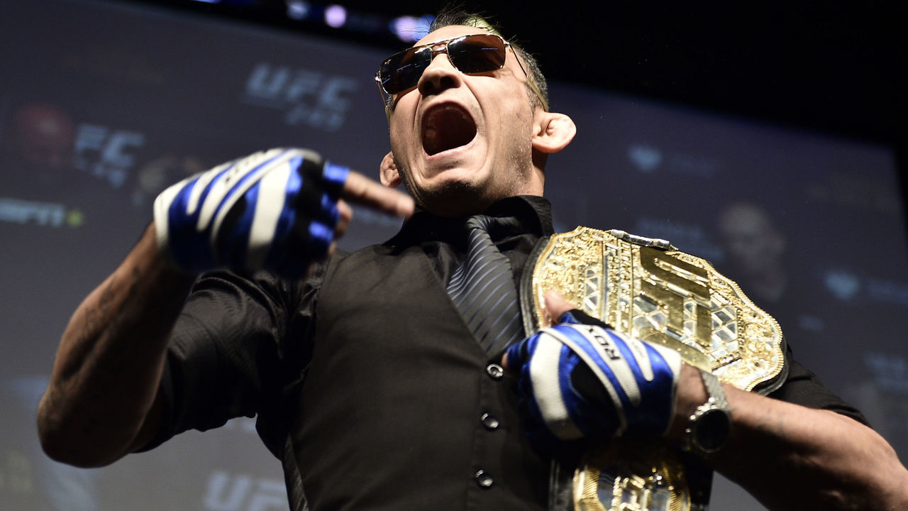 LAS VEGAS, NEVADA - MARCH 06: Tony Ferguson poses for photos during the UFC 249 press conference at T-Mobile Arena on March 06, 2020 in Las Vegas, Nevada.