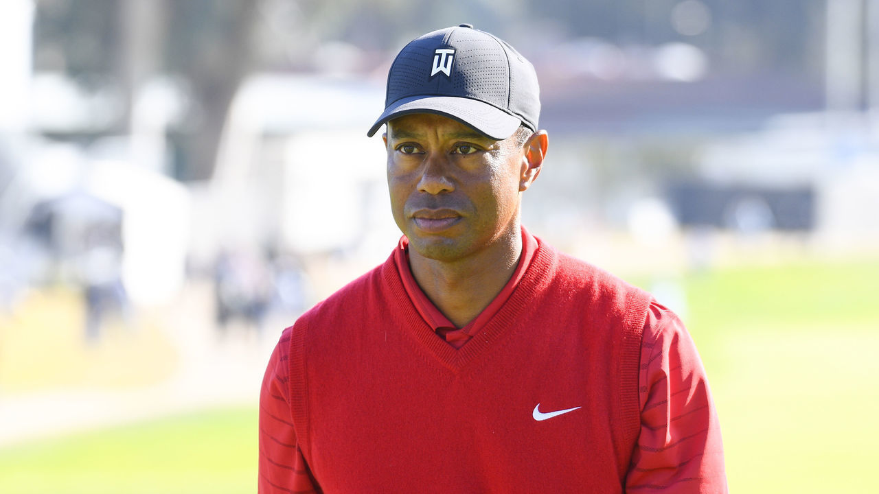 PACIFIC PALISADES, CA - FEBRUARY 16: Tiger Woods walks off the green after the final round of The Genesis Invitational golf tournament at the Riviera Country Club in Pacific Palisades, CA on February 16, 2020.