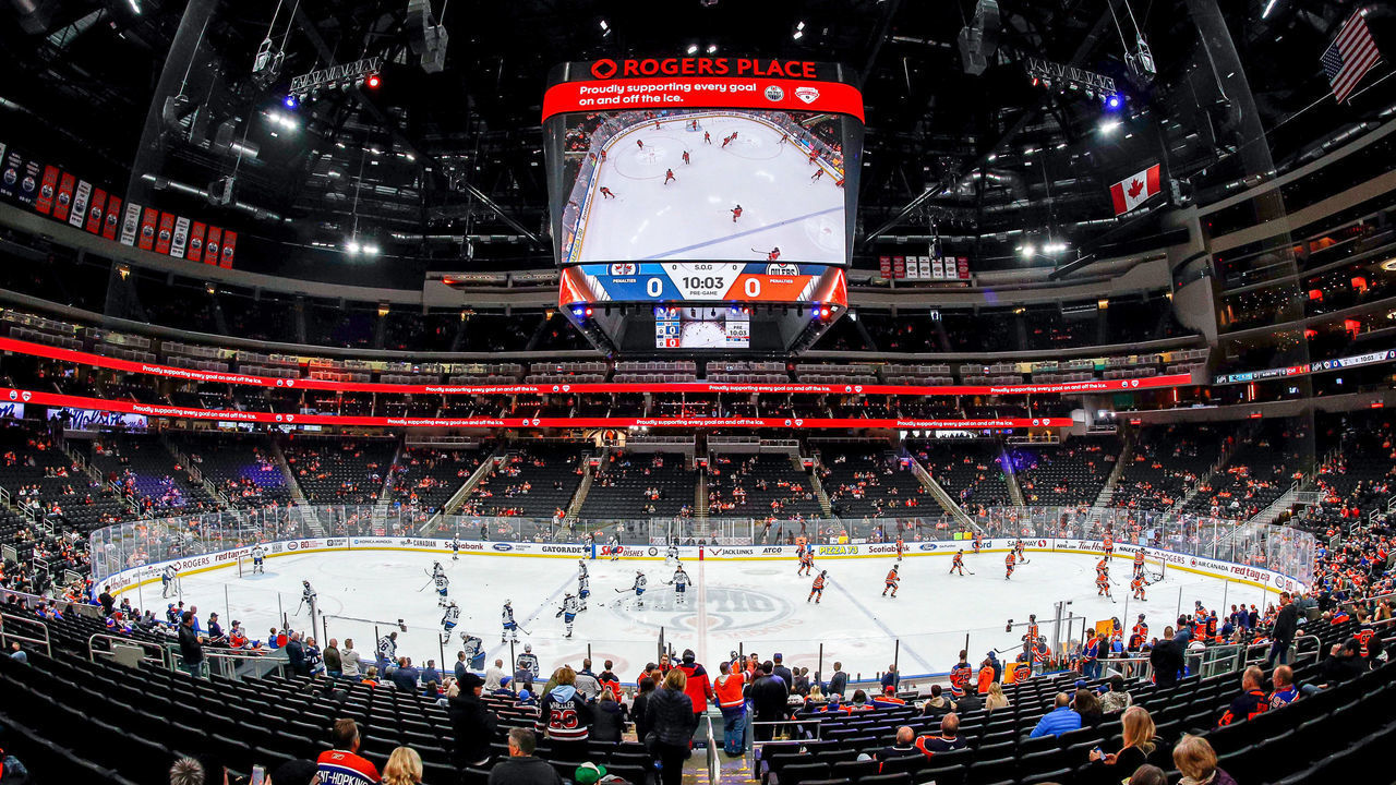 EDMONTON, AB - MARCH 11: A general view of the arena bowl during the pre-game warm up prior to NHL action between the Winnipeg Jets and the Edmonton Oilers at Rogers Place on March 11, 2020 in Edmonton, Alberta, Canada.