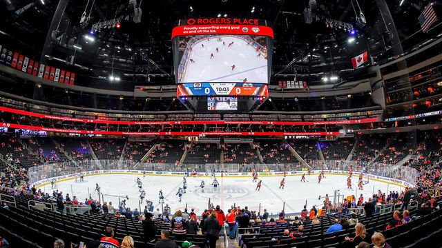 EDMONTON, AB - MARCH 11: A general view of the arena bowl during the pre-game warm up prior to NHL action between the Winnipeg Jets and the Edmonton Oilers at Rogers Place on March 11, 2020 in Edmonton, Alberta, Canada.