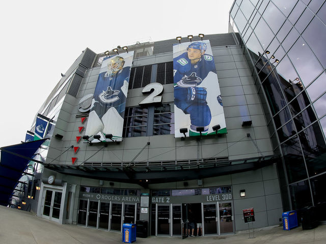 VANCOUVER, BC - JUNE 22: A general view of the exterior of the building during the 2019 NHL Draft at Rogers Arena on June 22, 2019 in Vancouver, British Columbia, Canada.