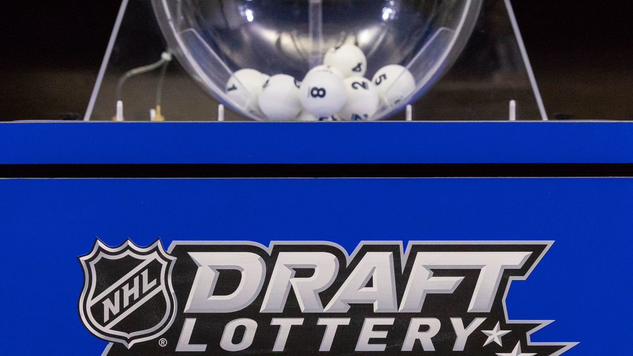 TORONTO, ON - APRIL 28: General view of the lottery machine at the NHL Draft Lottery at the CBC Studios on April 28, 2018 in Toronto, Ontario, Canada.