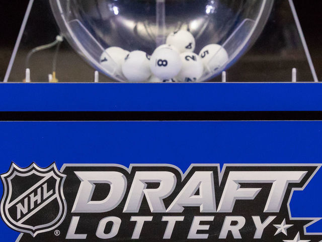 TORONTO, ON - APRIL 28: General view of the lottery machine at the NHL Draft Lottery at the CBC Studios on April 28, 2018 in Toronto, Ontario, Canada.