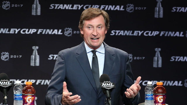NASHVILLE, TN - JUNE 05: Hockey player Wayne Gretzky attends the Stanley Cup Finals Game 4 Nashville Predators Vs. Pittsburgh Penguins at Bridgestone Arena at Bridgestone Arena on June 5, 2017 in Nashville, Tennessee.