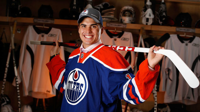 PITTSBURGH, PA - JUNE 22: Nail Yakupov, drafted first overall by the Edmonton Oilers, poses for a portrait during Round One of the 2012 NHL Entry Draft at Consol Energy Center on June 22, 2012 in Pittsburgh, Pennsylvania.