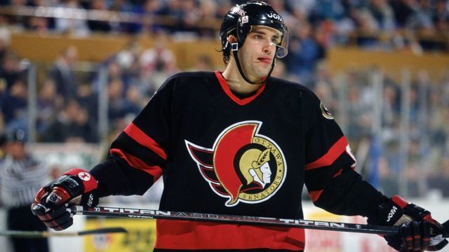 30 MAR 1995: ALEXANDRE DAIGLE OF THE OTTAWA SENATORS DURING THE SENATORS 7-0 LOSS TO THE BUFFALO SABRES AT THE AUD IN BUFFALO, NEW YORK. Mandatory Credit: Rick Stewart/ALLSPORT