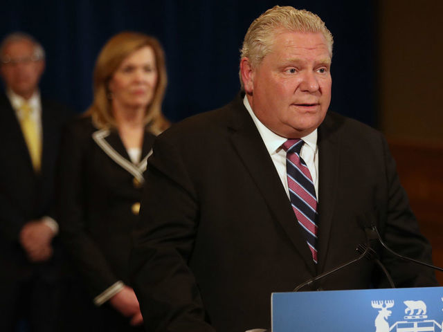 TORONTO, ON- APRIL 27 - Premier Doug Ford unveils a roadmap for re-opening Ontario after COVID-19 has forced a widespread shutdown of non-essential services in Toronto. April 27, 2020. (Steve Russell/Toronto Star via Getty Images)