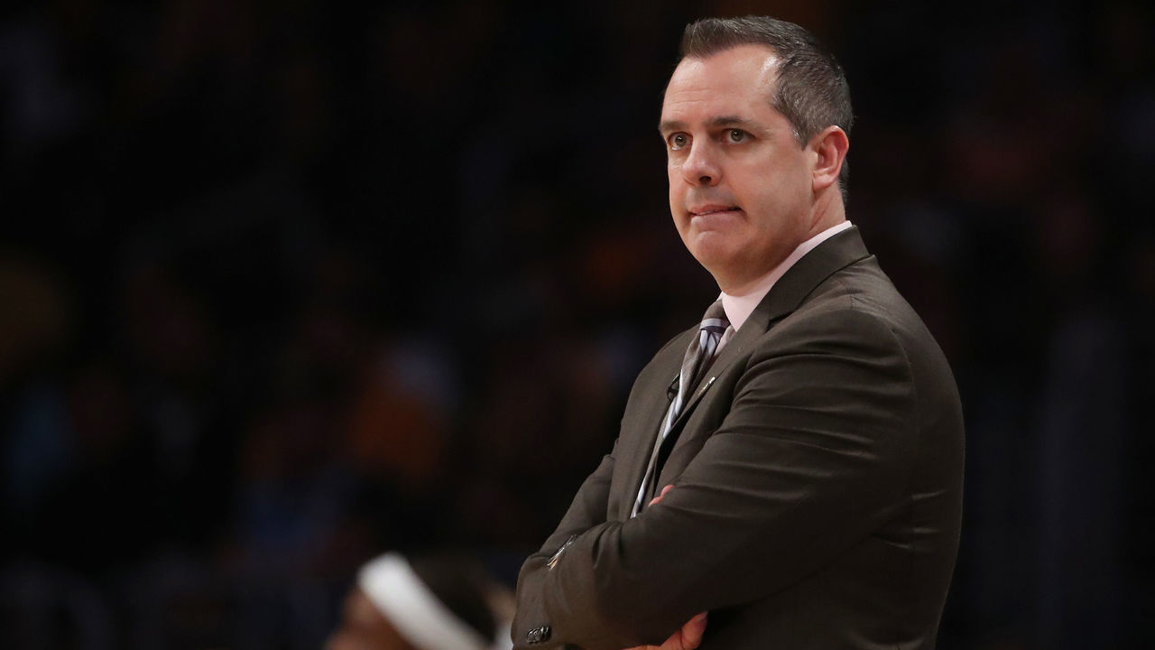 LOS ANGELES, CALIFORNIA - FEBRUARY 25: Frank Vogel of the Los Angeles Lakers looks on in a game against the New Orleans Pelicans during the first half at Staples Center on February 25, 2020 in Los Angeles, California.