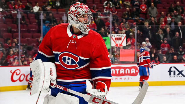 MONTREAL, QC - FEBRUARY 29: Look on Montreal Canadiens goalie Carey Price (31) at warm-up before the Carolina Hurricanes versus the Montreal Canadiens game on February 29, 2020, at Bell Centre in Montreal, QC