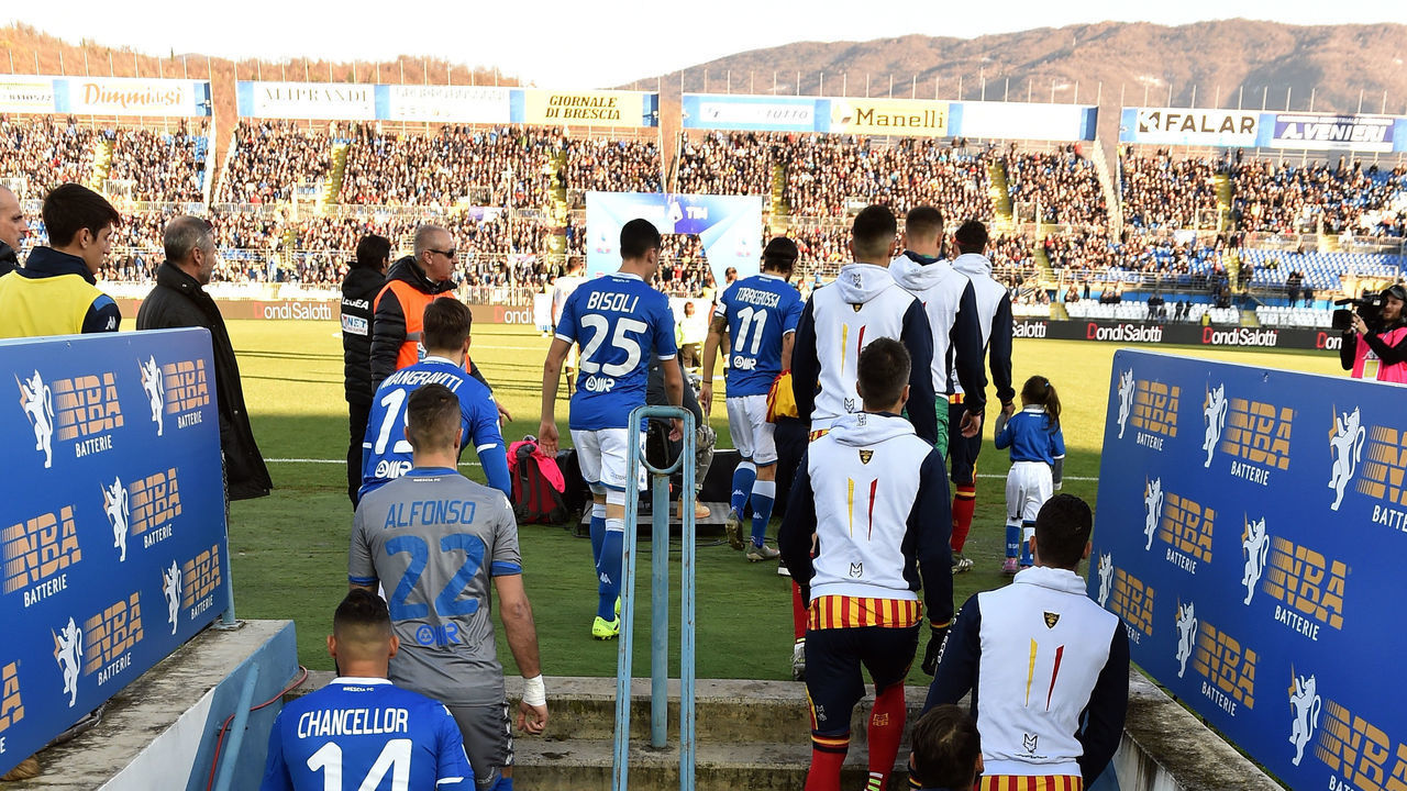 BRESCIA, ITALY - DECEMBER 14: A general view during the Serie A match between Brescia Calcio and US Lecce at Stadio Mario Rigamonti on December 14, 2019 in Brescia, Italy.