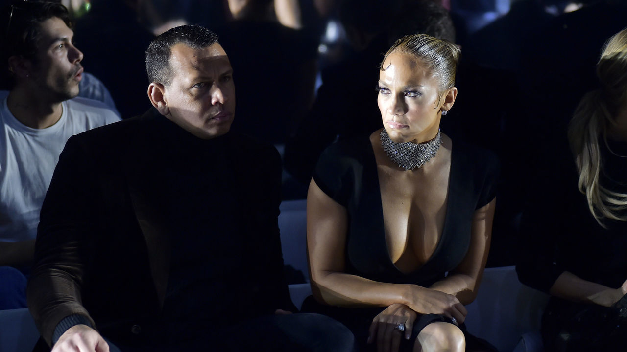 LOS ANGELES, CALIFORNIA - FEBRUARY 07: Alex Rodriguez and Jennifer Lopez attend Tom Ford: Autumn/Winter 2020 Runway Show at Milk Studios on February 07, 2020 in Los Angeles, California.