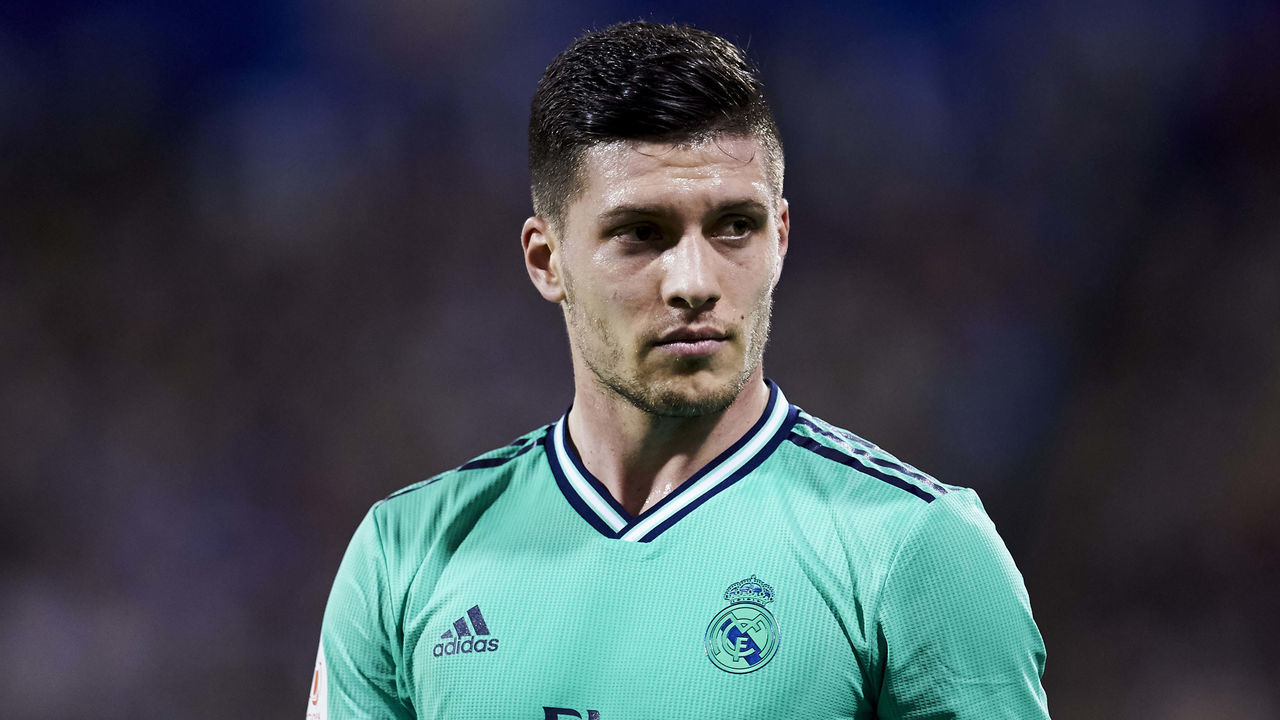 ZARAGOZA, SPAIN - JANUARY 29: Luka Jovic of Real Madrid CF reacts during the Copa del Rey Round of 16 match between Real Zaragoza and Real Madrid at La Romareda on January 29, 2020 in Zaragoza, Spain.