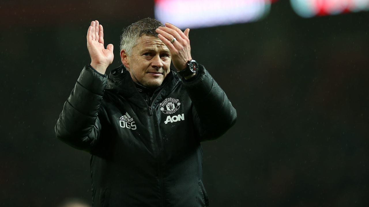MANCHESTER, ENGLAND - MARCH 08: Manager Ole Gunnar Solskjaer of Manchester United walks off after the Premier League match between Manchester United and Manchester City at Old Trafford on March 08, 2020 in Manchester, United Kingdom.