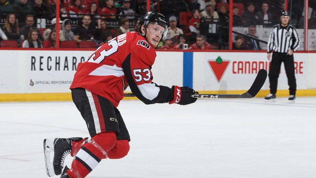 OTTAWA, ON - DECEMBER 29: Jack Rodewald #53 of the Ottawa Senators skates against the Washington Capitals at Canadian Tire Centre on December 29, 2018 in Ottawa, Ontario, Canada.