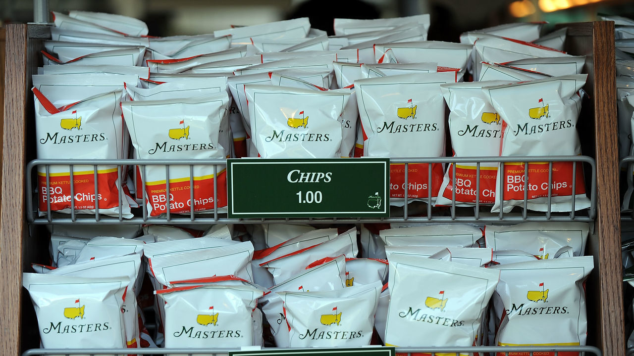 AUGUSTA, GA - APRIL 08: Masters potato chips sit on a concession stand during a practice round prior to the 2009 Masters Tournament at Augusta National Golf Club on April 8, 2009 in Augusta, Georgia.