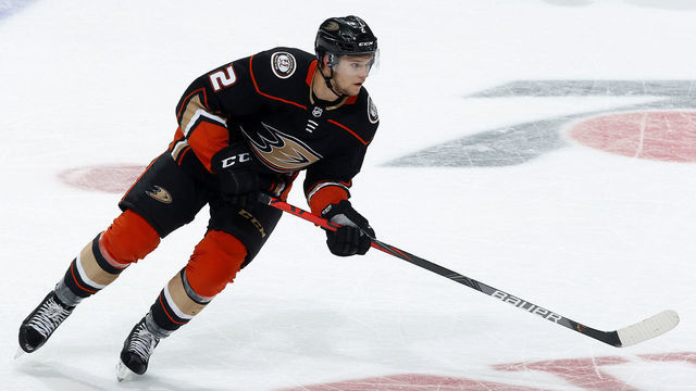 ANAHEIM, CA - NOVEMBER 14: Brendan Guhle #2 of the Anaheim Ducks skates during the game against the San Jose Sharks at Honda Center on November 14, 2019 in Anaheim, California.