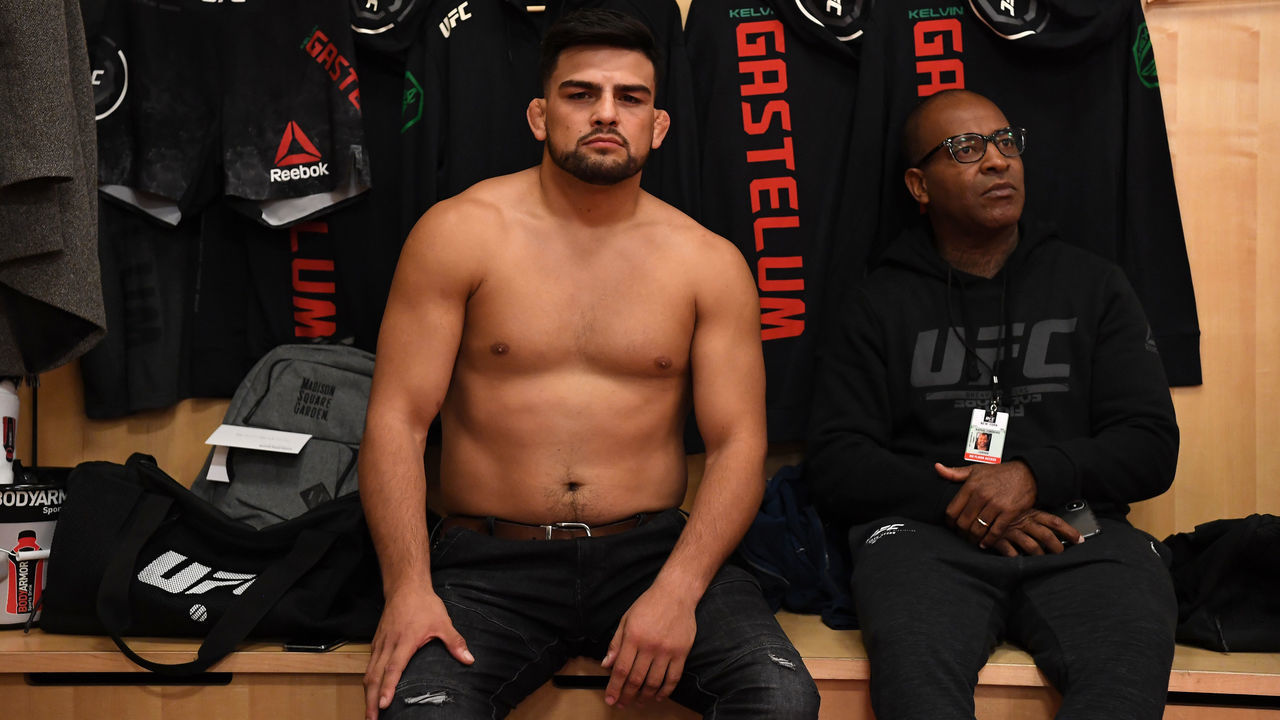 NEW YORK, NEW YORK - NOVEMBER 02: Kelvin Gastelum waits backstage during the UFC 244 event at Madison Square Garden on November 02, 2019 in New York City.