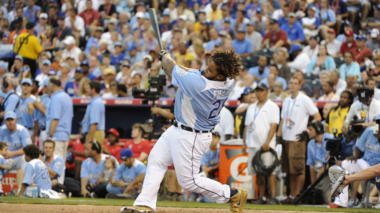 KANSAS CITY, MO - JULY 09: American League All-Star Prince Fielder of the Detroit Tigers bats during the first round of the 2012 State Farm Home Run Derby at Kauffman Stadium on July 9, 2012 in Kansas City, Missouri.
