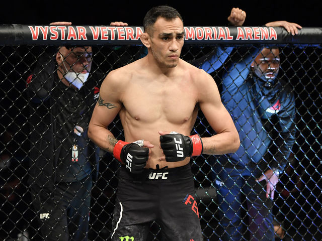 JACKSONVILLE, FLORIDA - MAY 09: Tony Ferguson prepares to fight Justin Gaethje in their UFC interim lightweight championship fight during the UFC 249 event at VyStar Veterans Memorial Arena on May 09, 2020 in Jacksonville, Florida.
