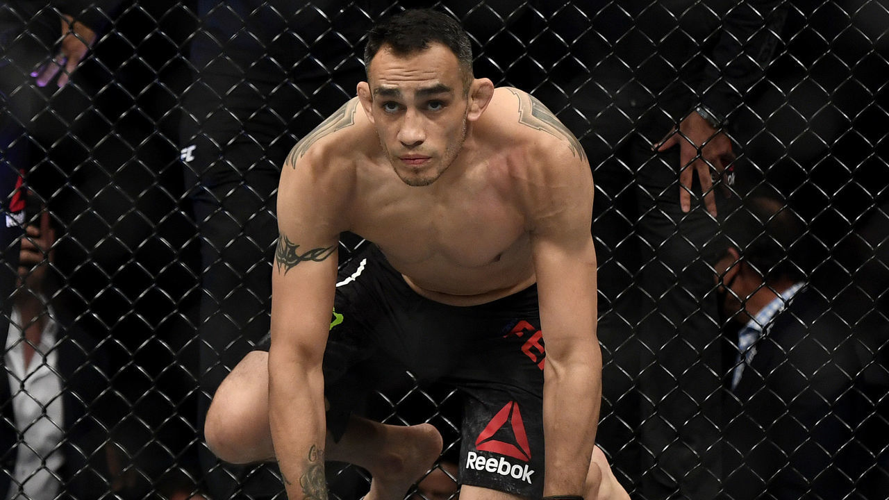 JACKSONVILLE, FLORIDA - MAY 09: Tony Ferguson of the United States prepares to fight Justin Gaethje of the United States prior to their Interim lightweight title fight during UFC 249 at VyStar Veterans Memorial Arena on May 09, 2020 in Jacksonville, Florida.