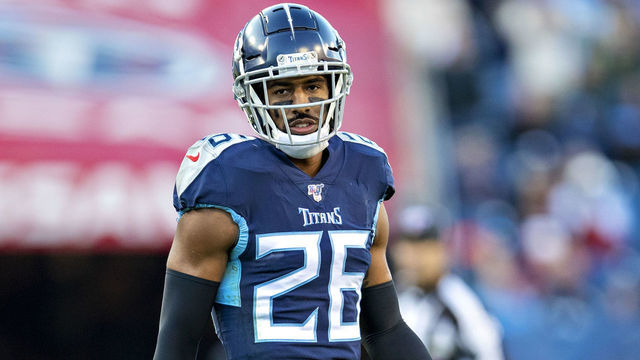 NASHVILLE, TN - NOVEMBER 24: Logan Ryan #26 of the Tennessee Titans lines up for the next play during the first half of a game against the Jacksonville Jaguars at Nissan Stadium on November 24, 2019 in Nashville, Tennessee. The Titans defeated the Jaguars 42-20.