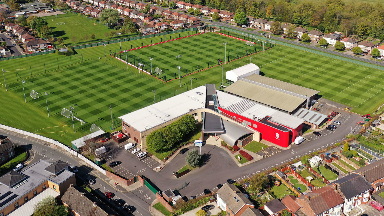 LIVERPOOL, ENGLAND - APRIL 20: Melwood, the training ground Liverpool Football Club during the coronavirus (Covid-19) pandemic lockdown on April 20, 2020 in Liverpool, England. Liverpool F.C. has led the Premier League since the time major sporting events were suspended in mid-March due to the COVID-19 pandemic.