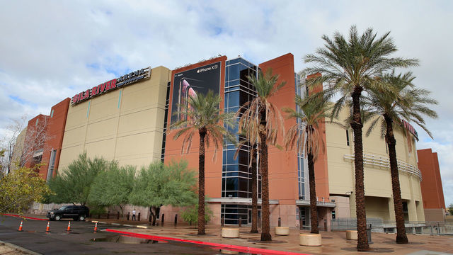 GLENDALE, AZ - OCTOBER 13: General view outside of Gila River Arena before the NHL game between the Arizona Coyotes and the Buffalo Sabres on October 13, 2018 in Glendale, Arizona.