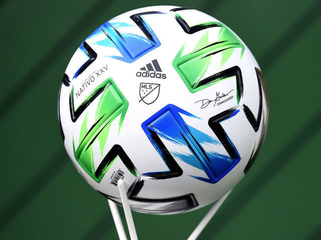 PORTLAND, OREGON - MARCH 01: A general view of the match ball before the match between the Portland Timbers and the Minnesota United at Providence Park on March 01, 2020 in Portland, Oregon. Minnesota won 3-1.