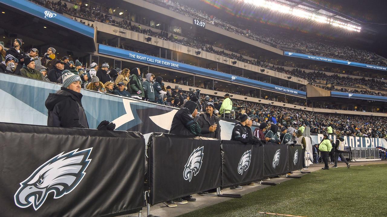PHILADELPHIA, PA - NOVEMBER 11: Philadelphia Eagles's fans wait for play to resume during the NFL game between the Dallas Cowboys and the Philadelphia Eagles on November 11, 2018 at Lincoln Financial Field in Philadelphia, PA.
